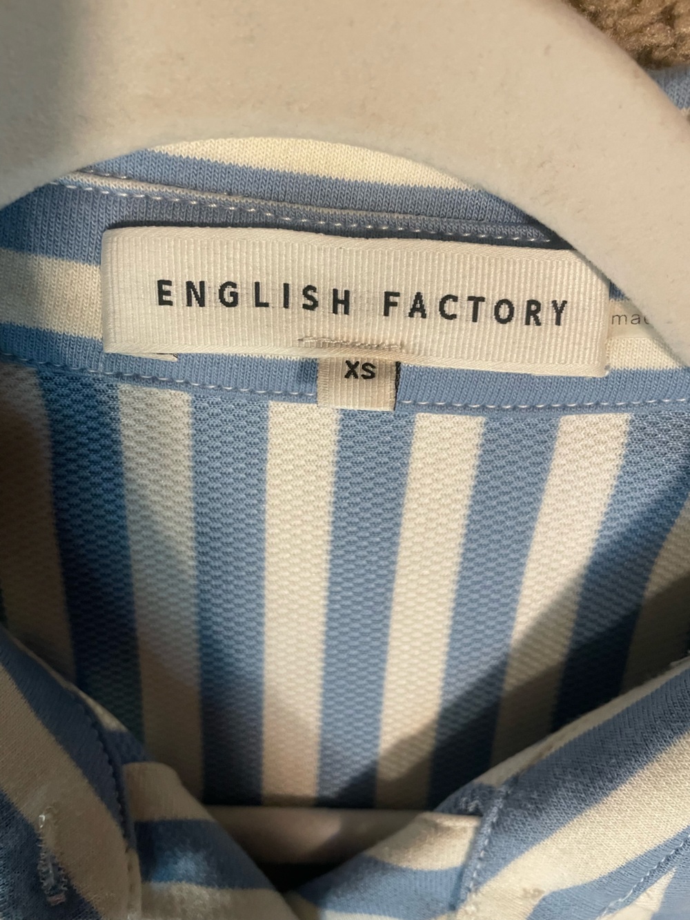 English Factory Blue and White Striped Shirt Dress - Picture 7 of 8